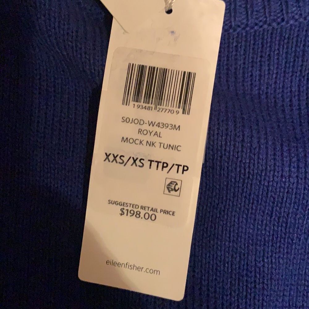 Eileen Fisher Mock Neck Tunic in Royal - Picture 11 of 14